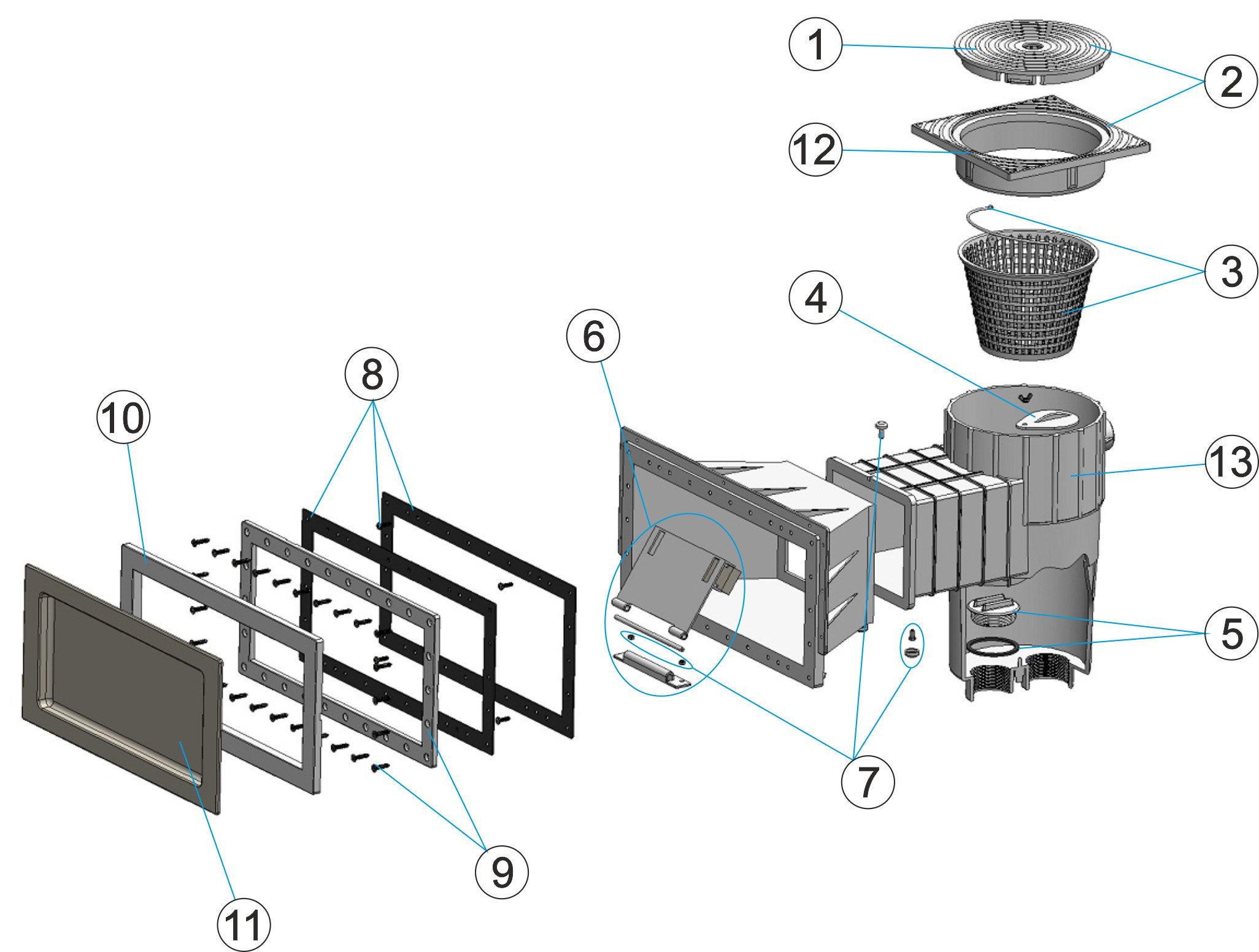 Pièces détachées pour Skimmer GM 10503L LINER