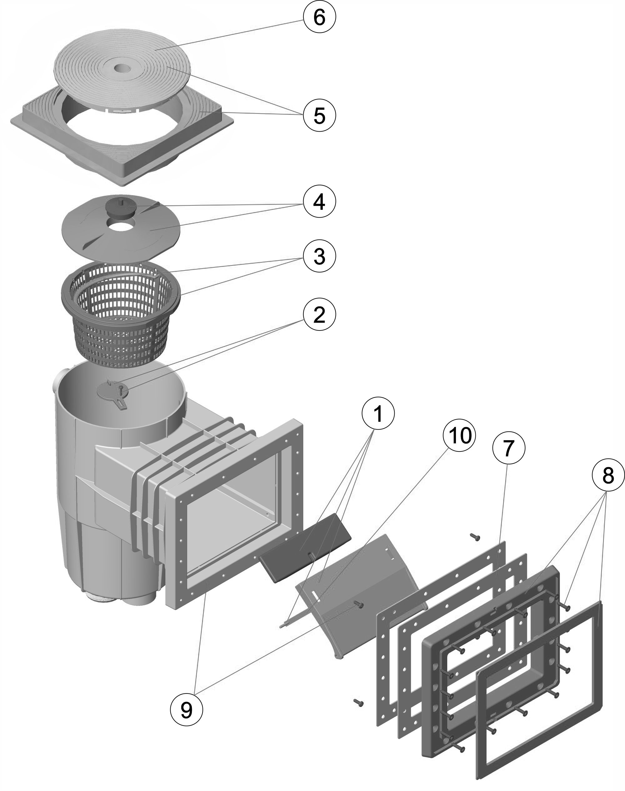 Pièces détachées pour Skimmer standard 15L petite meurtrière parker LINER