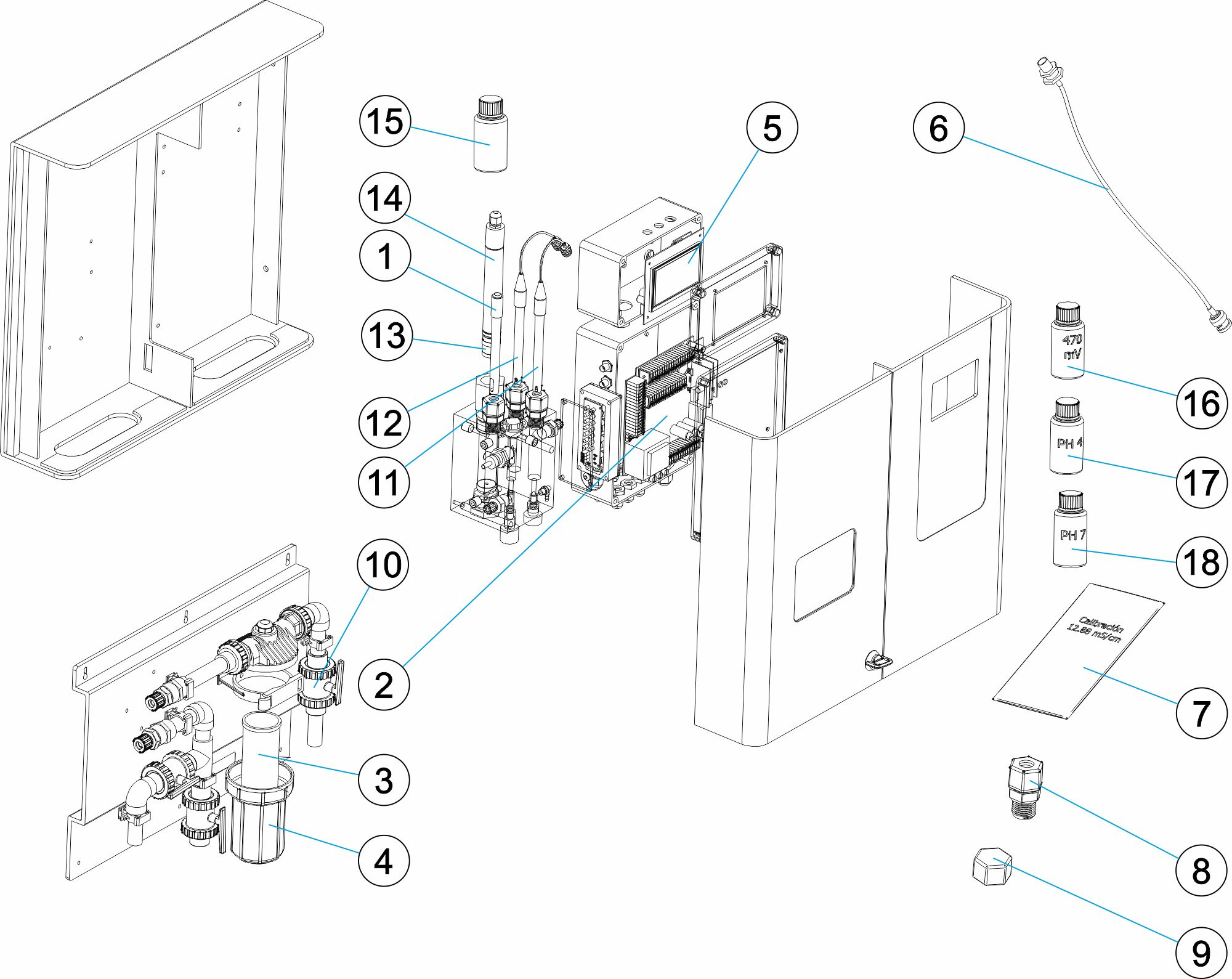 Pièces détachées pour SMART control pH, ORP, Chlore ppm