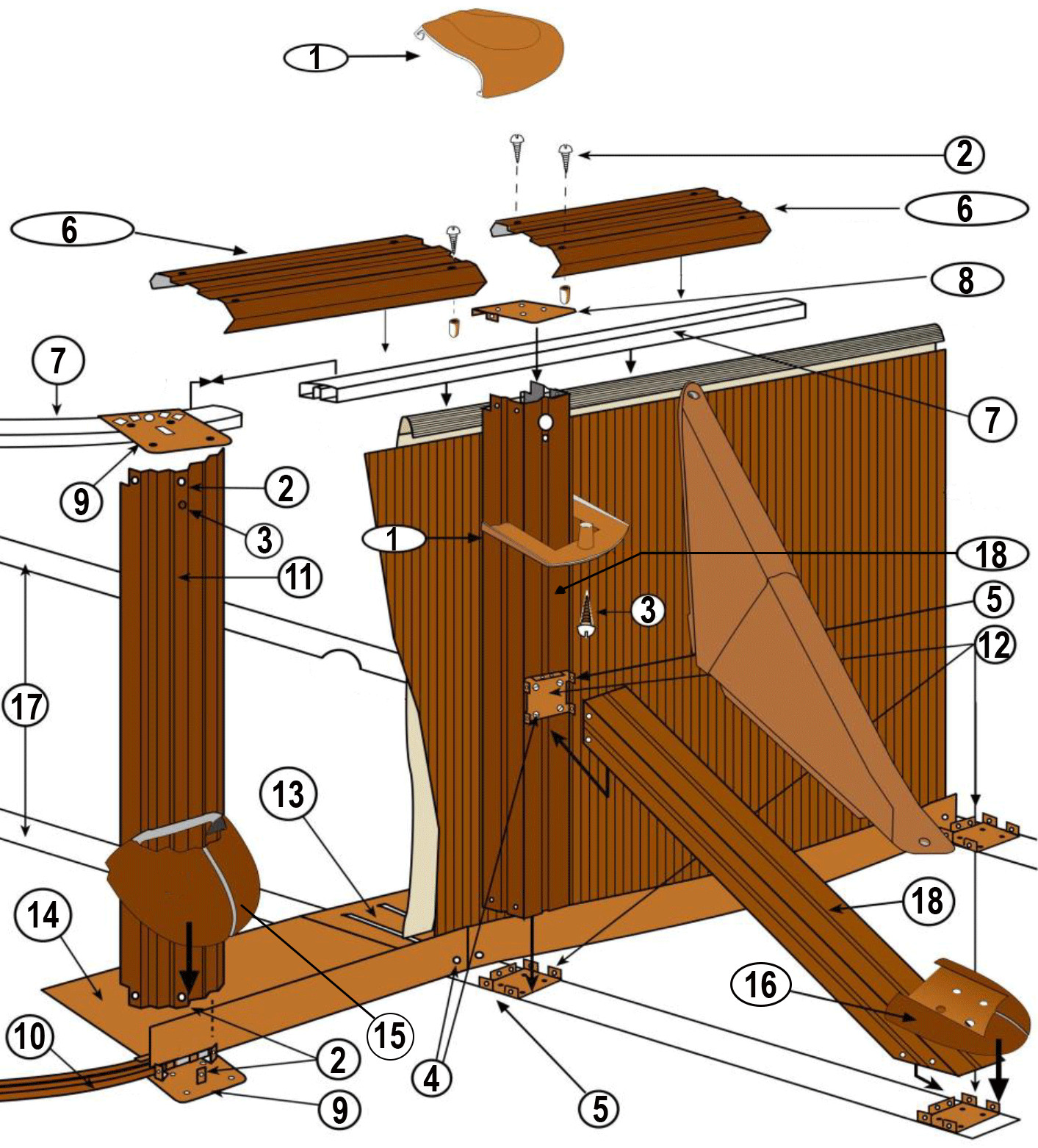 Pièces détachées pour Piscine ovale imitation bois MAURITIUS, MALDIVAS H.1M32
