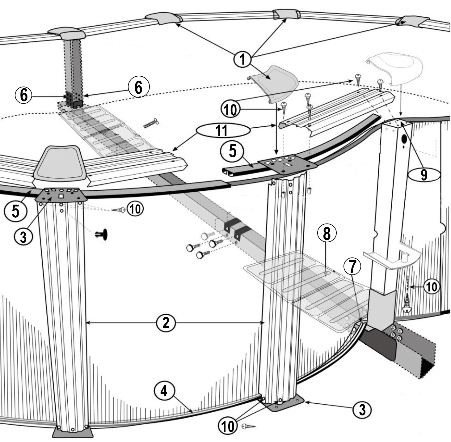 Pièces détachées pour Piscine VARADERO Hauteur 1m20