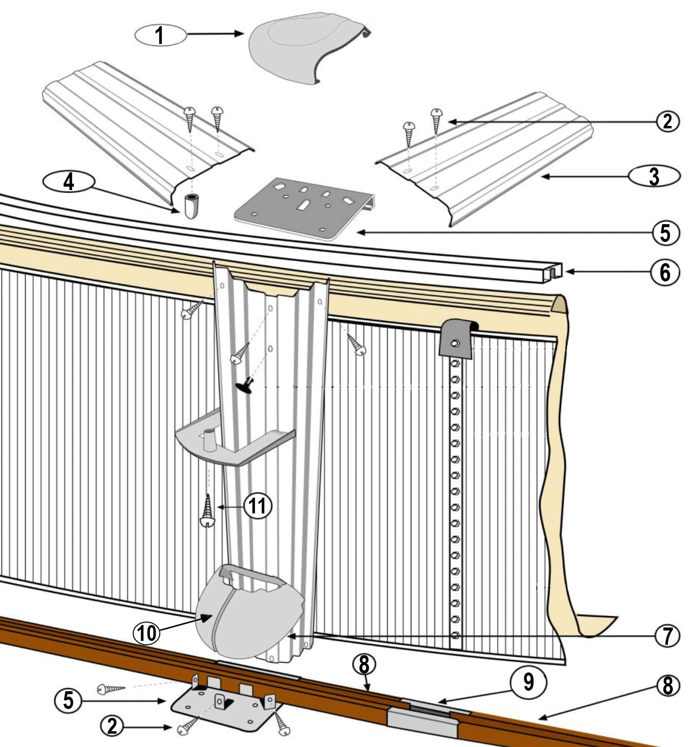 Pièces détachées pour Structure piscine ronde CELOSIA H.132