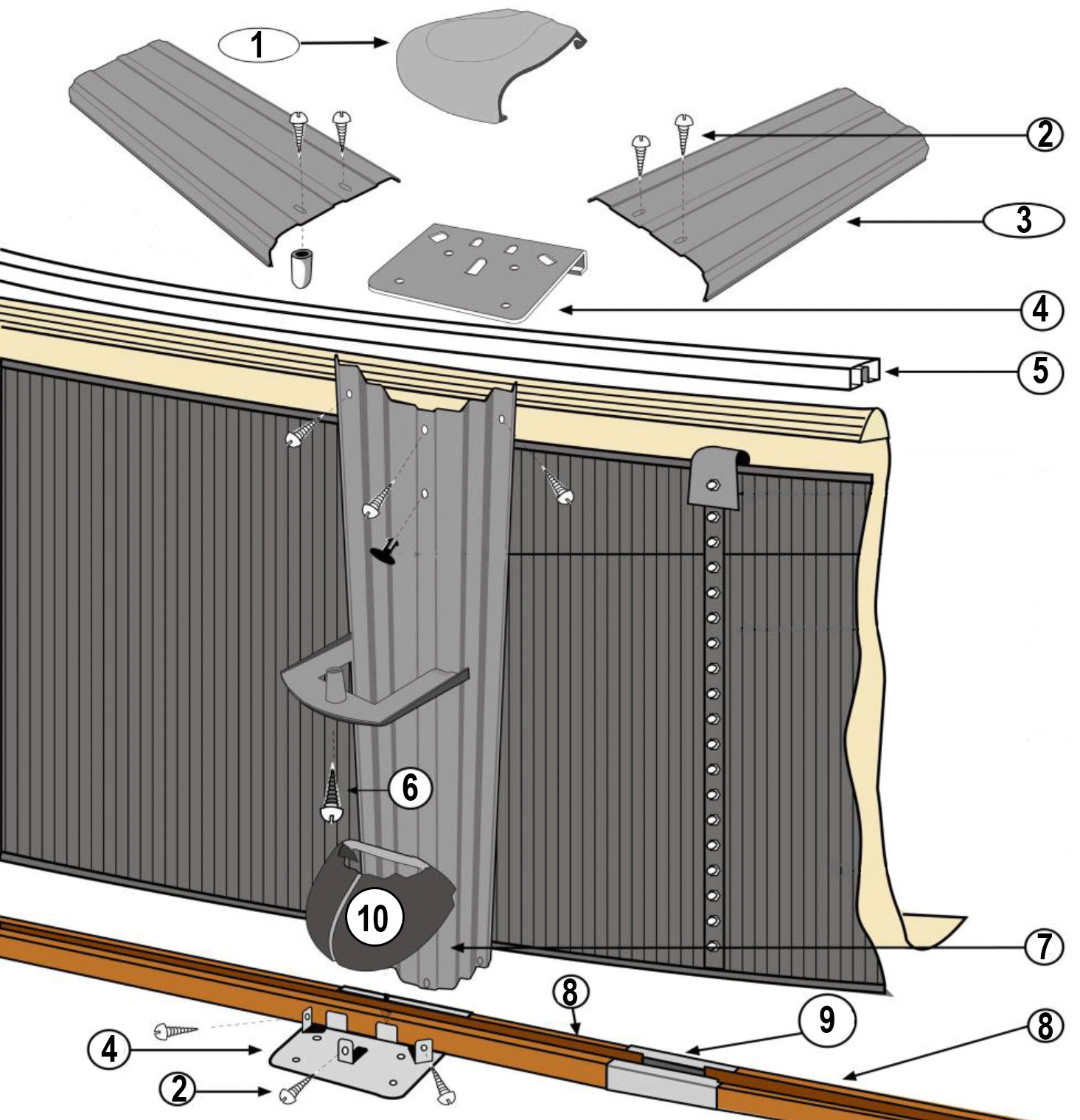 Pièces détachées pour Piscine ronde imitation pierre SKYATHOS H.1m32