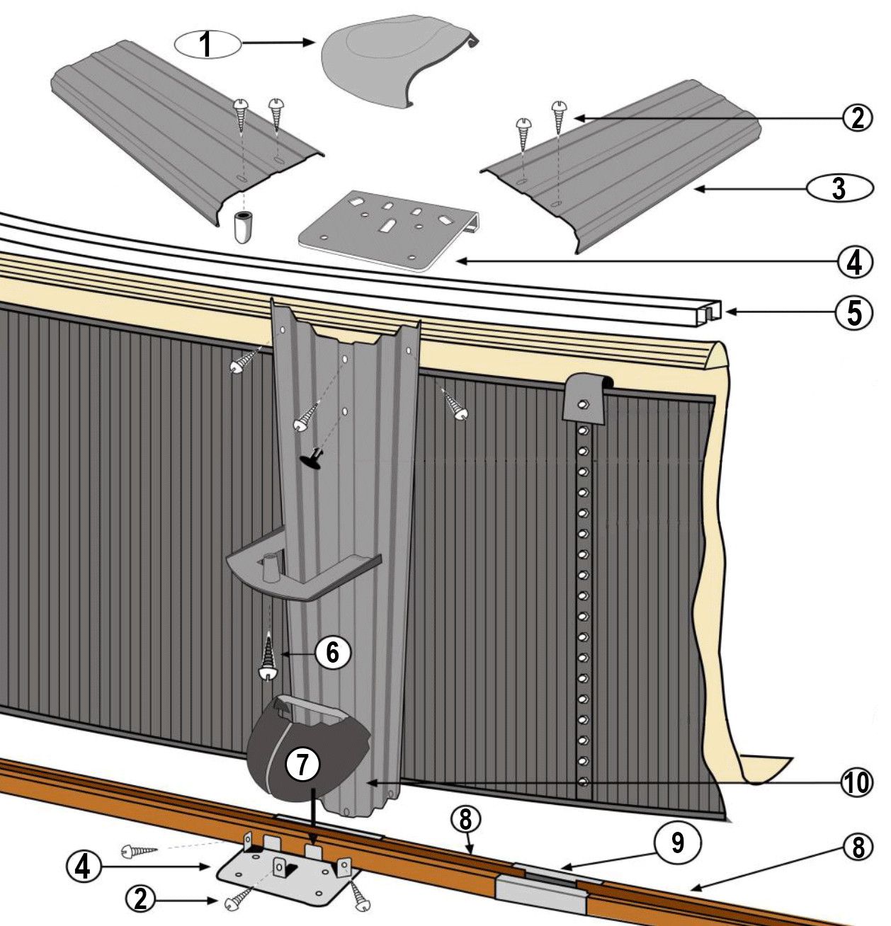 Pièces détachées pour Structure piscine ronde RATTAN H.132