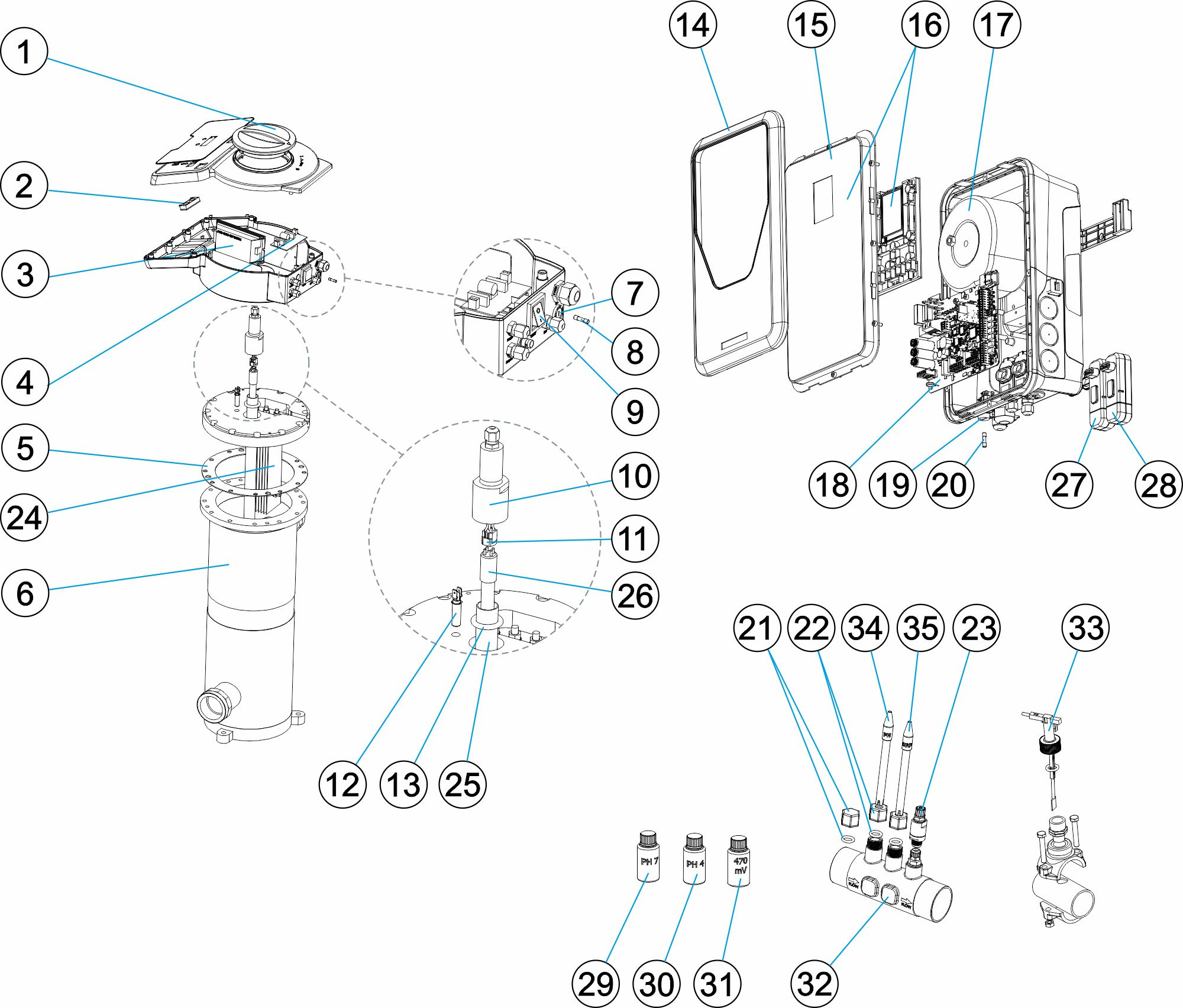 Pièces détachées pour Electrolyseur sel + UV NEOLYSIS 2 ASTRAL