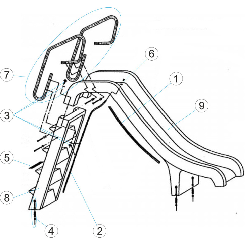 Pièces détachées pour Toboggan Pranaslide