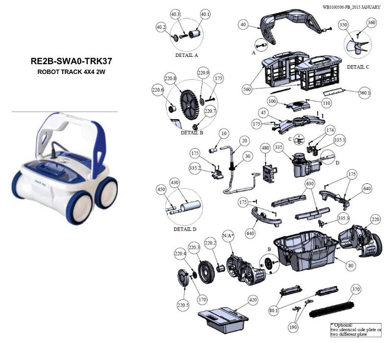 Pièces détachées pour Robot Track 4X4 2 roues motrices