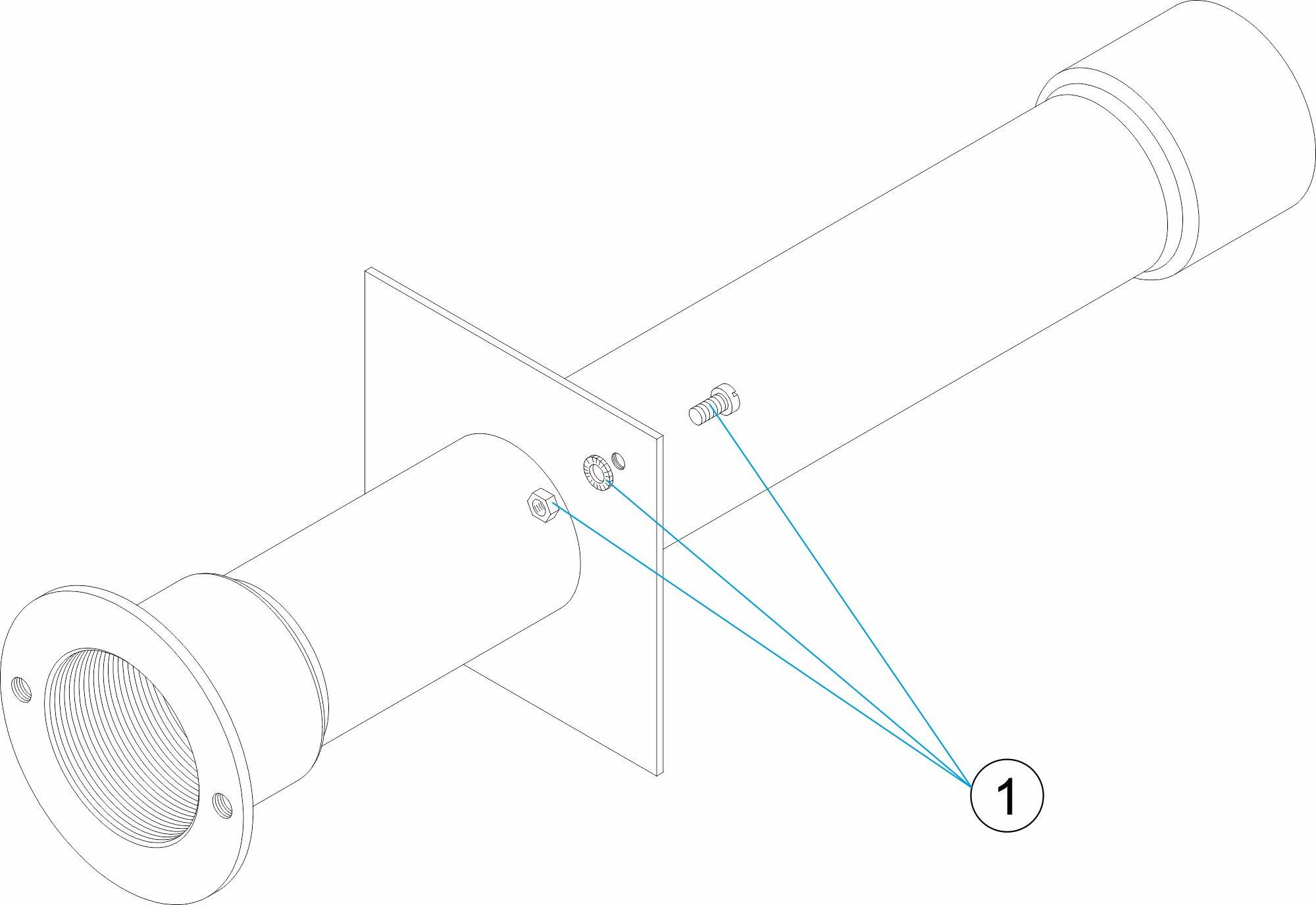 Pièces détachées pour Traversée de paroi inox 340 mm