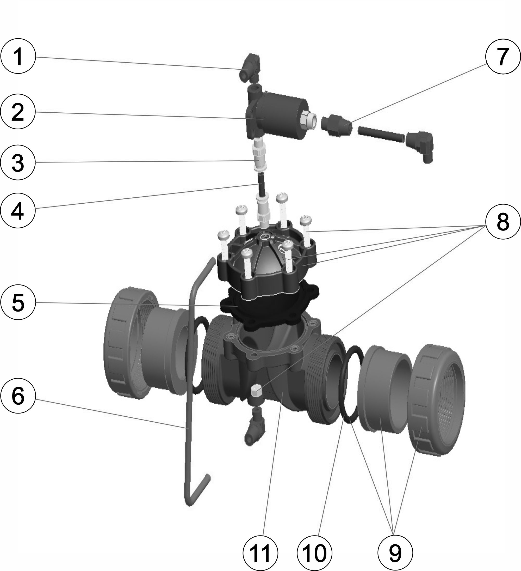 Pièces détachées pour Vanne hydraulique Ø 50 - 1 1/2"