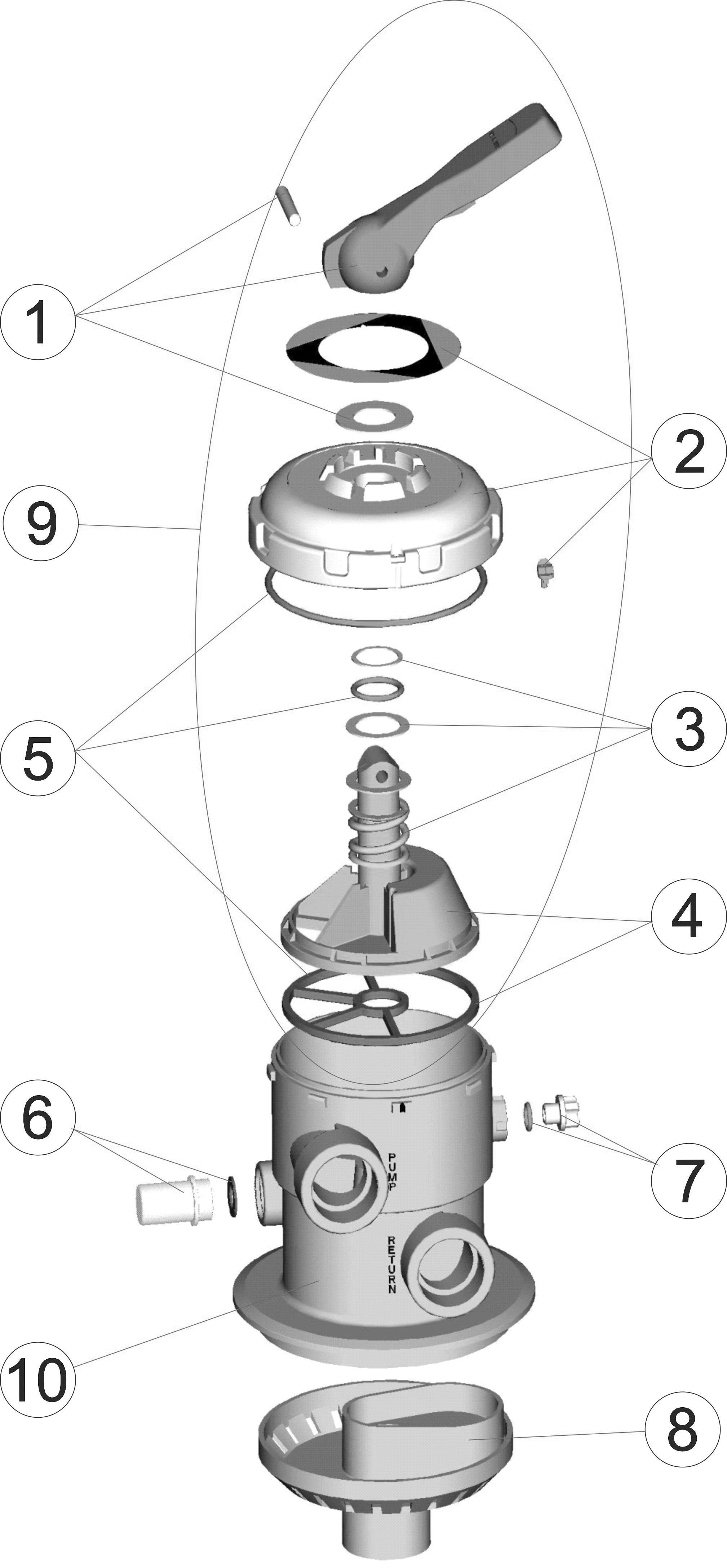 Pièces détachées pour Vanne multivoies 2 1/2"
