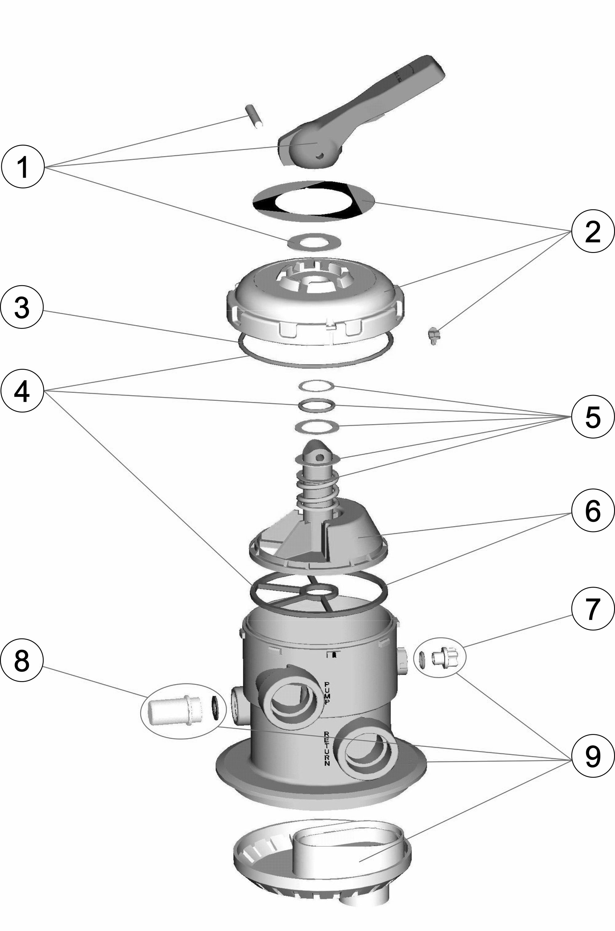 Pièces détachées pour Vanne TOP 1 1/2" collecteur déporté