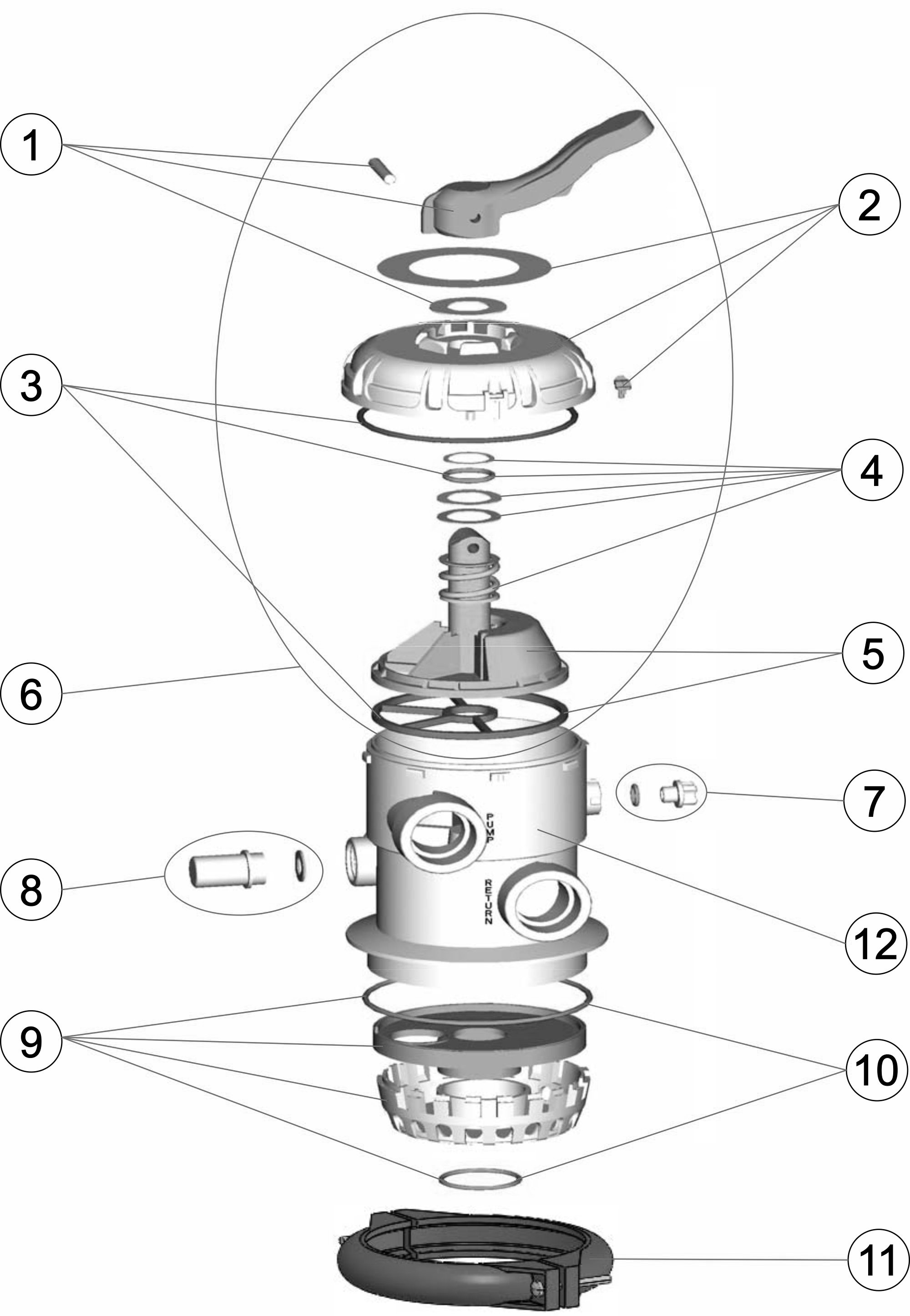 Pièces détachées pour Vanne TOP MIDAS 1 1/2"