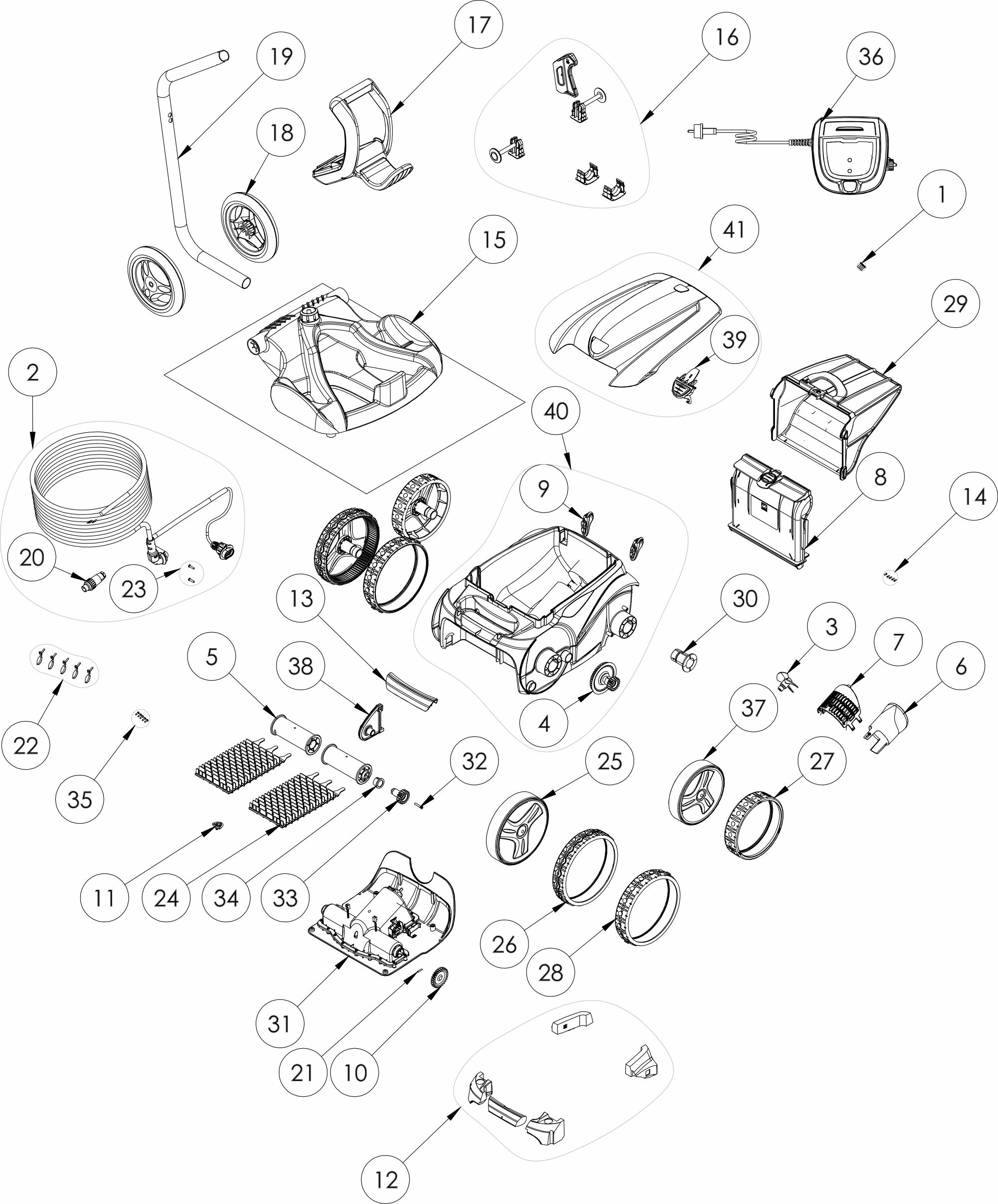 Pièces détachées pour Robot ZODIAC Vortex
