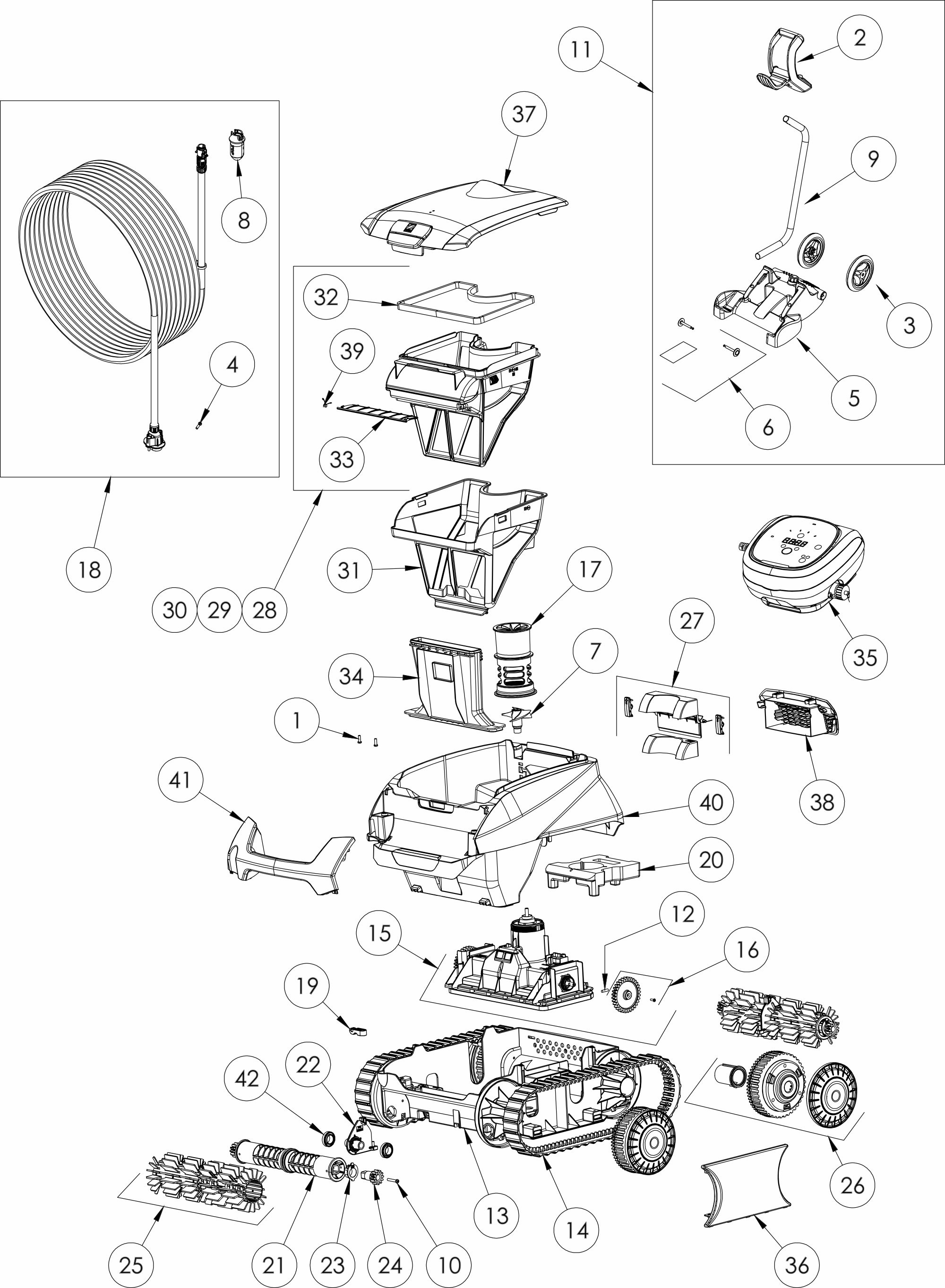 Pièces détachées pour Robot Voyager type RE