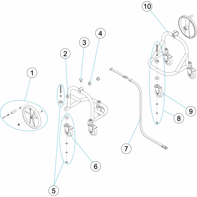 Pièces détachées pour Support enrouleur 1 axes