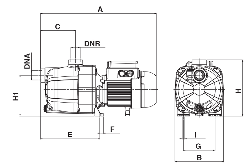 Surpresseur Dab Eurocom dimensions