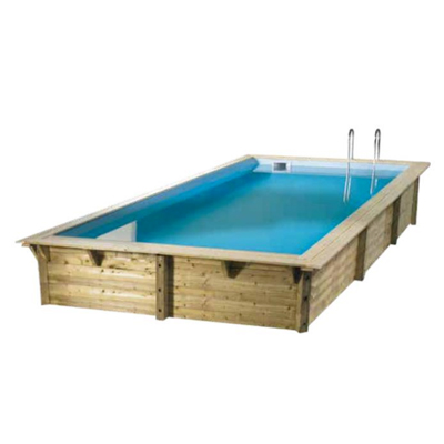 Piscine bois rectangulaire Azura 250x450 - H126cm Liner Bleu