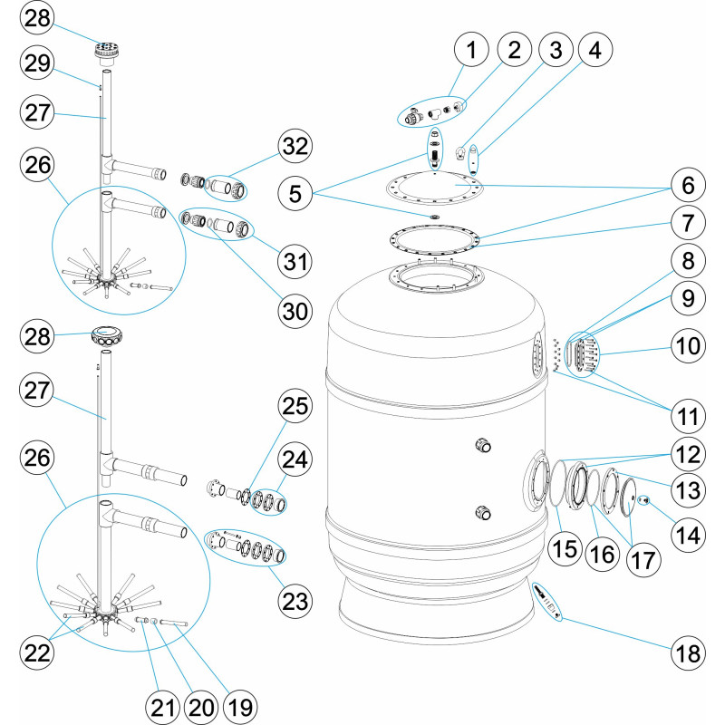 SF80110-1 Pièces De Rechange Pour Pompe à Filtre à Sable