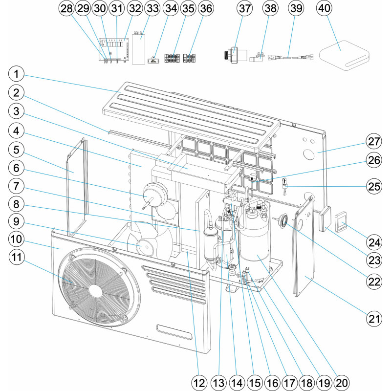 Pièces détachées pompe à chaleur AstralPool EVOLINE 15 R32