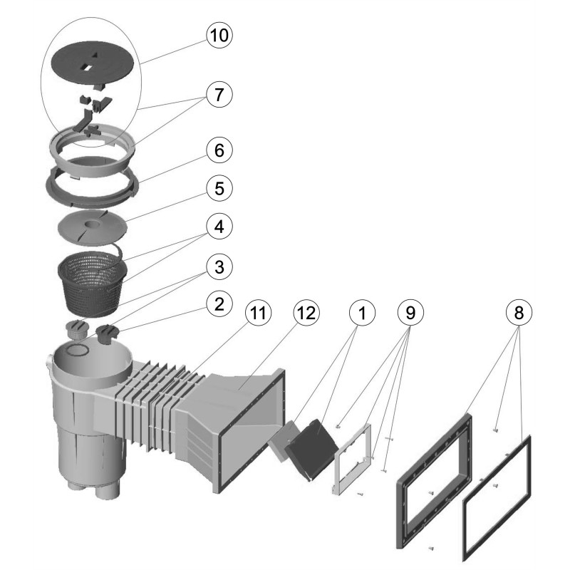 Anneau De Surélévation Astralpool 17.5L - Rehausseur De Skimmer Blanc ABS, +20mm
