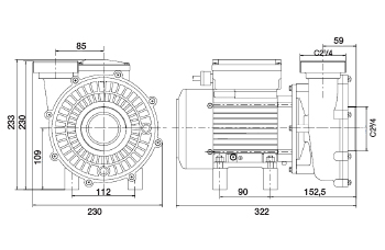 Pompe de Circulation série PHT 10 dimensions Pompe de Circulation série PHT 10 dimensions