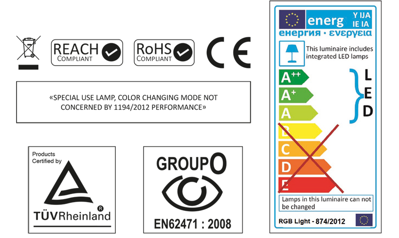 Certificat projecteur plat à led couleur seamaid Certificat projecteur plat à led couleur seamaid