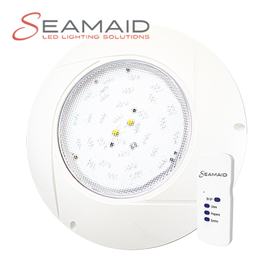 Projecteur plat SeaMAID 90 LED Couleurs 16 W à visser avec télécommande Version 2021