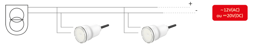 Branchement projecteur tubulaire led seamaid Branchement projecteur tubulaire led seamaid