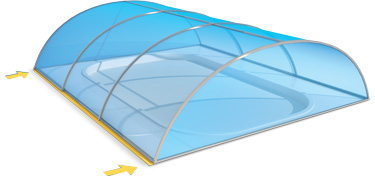 Rails sans extension abris piscine Rails sans extension abris piscine