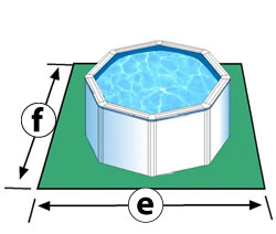 Superficie de la piscine hors sol acier blanche Superficie de la piscine hors sol acier blanche