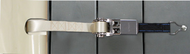 Sangle fixation avec cliquet inox et piton douille bâche à barres Colorbar Sangle fixation avec cliquet inox et piton douille bâche à barres Colorbar