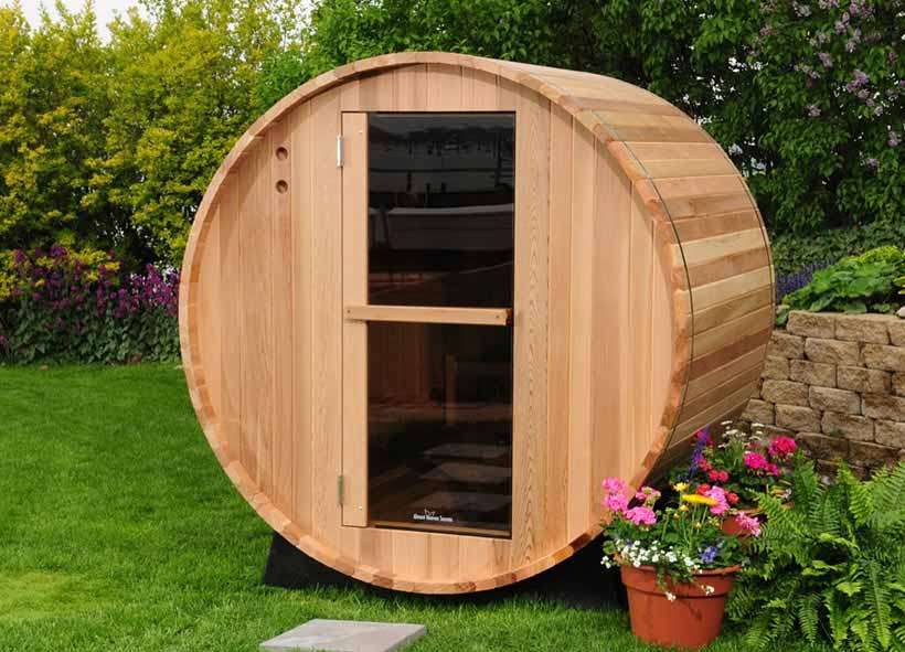 Sauna barrel en cèdre PINNACLE pour 4 personnes Sauna barrel en cèdre PINNACLE pour 4 personnes