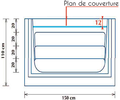 Schema vue de face Escalier Red Pool Carré tempo Schema vue de face Escalier Red Pool Carré tempo