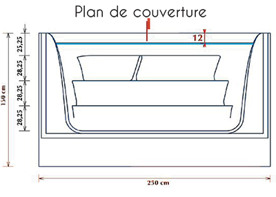 Schema vue de face Escalier acrylique Red Pool Opera 150 Schema vue de face Escalier acrylique Red Pool Opera 150