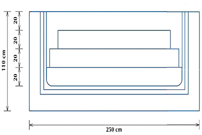 Schema vue de face escalier Red Pool Roman 2.5 m Schema vue de face escalier Red Pool Roman 2.5 m