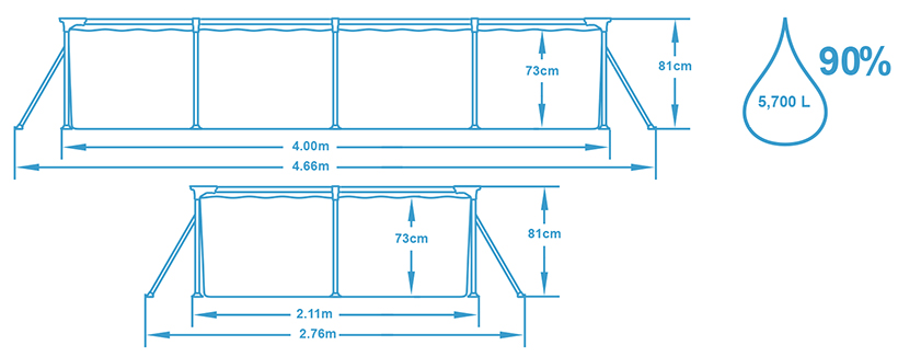 Schema piscine hors sol Bestway Steel Pro rectangulaire Schema piscine hors sol Bestway Steel Pro rectangulaire
