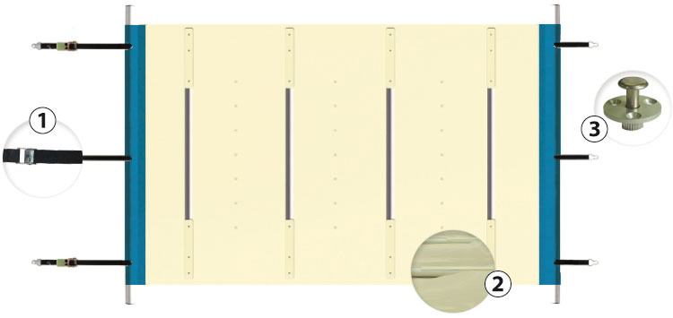 Bâche de sécurité à barres Starpool Basic recto Bâche de sécurité à barres Starpool Basic recto