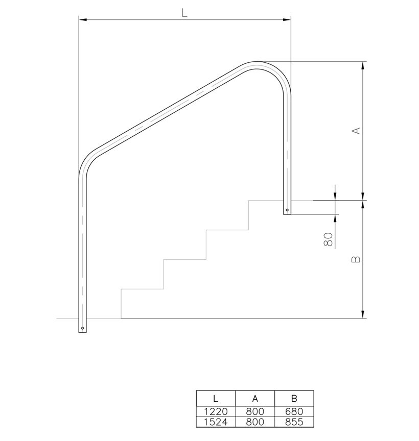 Sortie de bain astral avec 1 ancrage extérieur à sceller Sortie de bain astral avec 1 ancrage extérieur à sceller