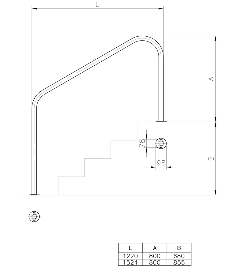 Sortie de bain astral avec 1 ancrage extérieur à visser Sortie de bain astral avec 1 ancrage extérieur à visser