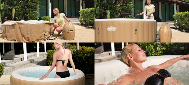 Spa gonflable Bestway Palm Spring en situation Spa gonflable Bestway Palm Spring en situation