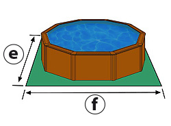 Surface au sol nécessaire pour piscine SAN MARINA PACIFIC 4.60 m