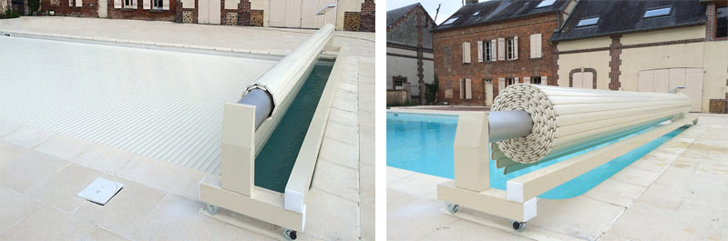 Volet piscine automatique solaire mobile MOUV AND ROLL SOLAR Volet piscine automatique solaire mobile MOUV AND ROLL SOLAR