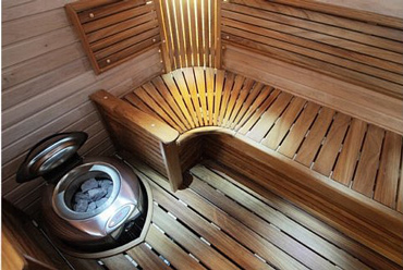 Poêle Harvia Forte intégré dans sauna Poêle Harvia Forte intégré dans sauna