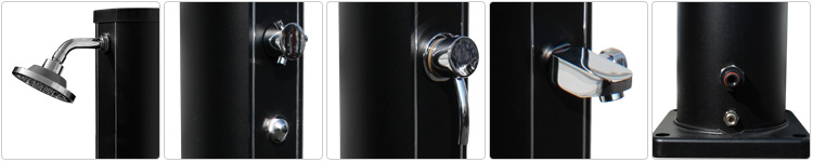 Zooms combiné douche solaire Caliente Design 32L aluminium avec brumisateur Zooms combiné douche solaire Caliente Design 32L aluminium avec brumisateur