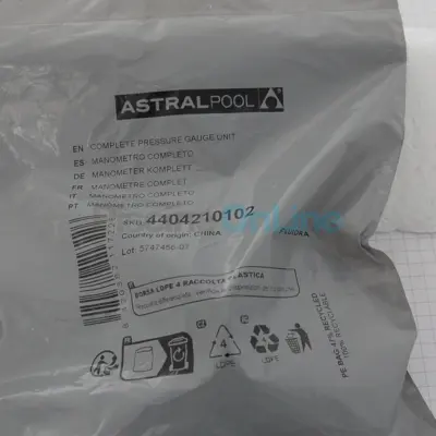 Manomètre complet pour Filtre Astral Clarity 99 (4404210102)