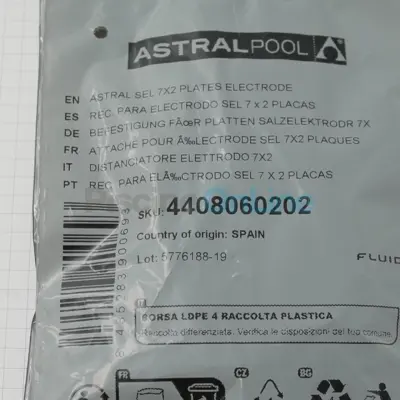 Attache 7x2 plaques pour électrolyseur Astra Sel Basic (4408060202)