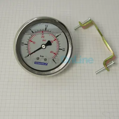 Manomètre 3 Bars à bain d'huile pour filtres à sable VIC PRAGA EUROPA - cadran diamètre 73mm (4404170102)