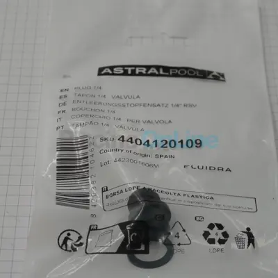 Bouchon 1/4' pour vanne ancien modèle 1'1/2 - 2'  - nouveau modèle 1'1/2 - 2' - 2'1/2 (4404120109)