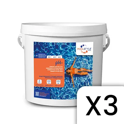 pH Moins 5 kg PoolStyle PSL-500-0007 - Lot de 3