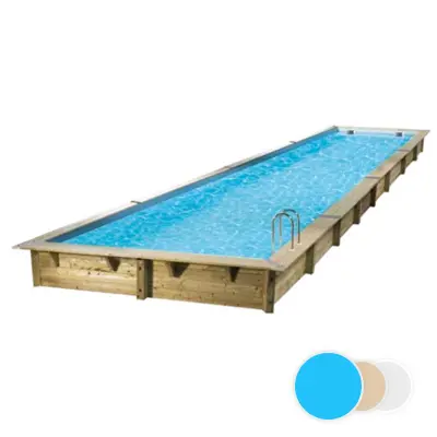 Piscine bois rectangulaire Linéa UBBINK 350x1550 - H155cm - Liner Bleu 75 /100ème (7504552)